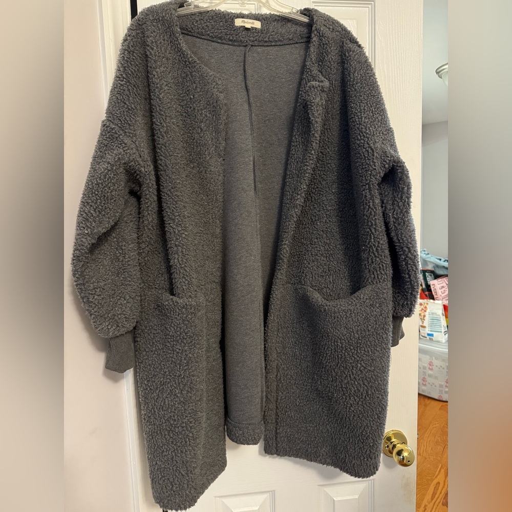 Madewell cocoon styled coat in gray